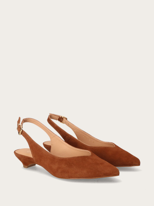  Rude zamszowe czółenko bez pięty