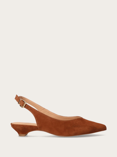 Rude zamszowe czółenko bez pięty