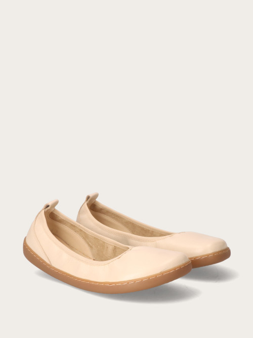 Beżowa balerina barefoot z gumką