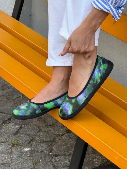 Zielona balerina barefoot w print